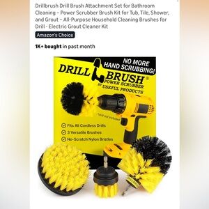 Drill Brush Power Scrubber Brush Set - Yellow & Black